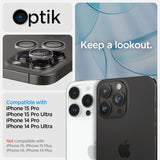 Spigen iPhone 14/15/16/17 Pro & Pro Max Kameraskydd GLAS.tR EZ Fit Optik Pro 2-pack Crystal Clear