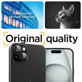 Spigen iPhone 14/15/14 Plus/15 Plus Kameraskydd GLAS.tR EZ Fit Optik Pro Crystal Clear 2-pack