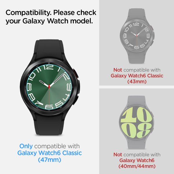 Spigen Samsung Galaxy Watch 6 Classic 47mm Skärmskydd GLAS.tR EZ Fit 2-pack