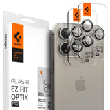 Spigen iPhone 15 Pro/iPhone 15 Pro Max Kameraskydd GLAS.tR EZ Fit Optik Pro 2-pack Natural Titanium