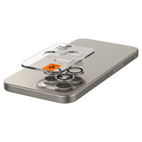 Spigen iPhone 15 Pro/iPhone 15 Pro Max Kameraskydd GLAS.tR EZ Fit Optik Pro 2-pack Natural Titanium