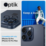 Spigen iPhone 15 Pro/iPhone 15 Pro Max Kameraskydd GLAS.tR EZ Fit Optik Pro 2-pack Blue Titanium