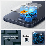 Spigen iPhone 15 Pro/iPhone 15 Pro Max Kameraskydd GLAS.tR EZ Fit Optik Pro 2-pack Blue Titanium