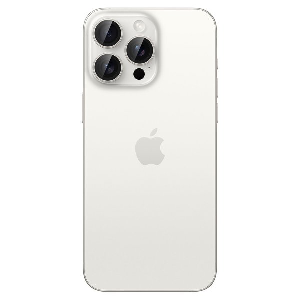 Spigen iPhone 15 Pro/iPhone 15 Pro Max Kameraskydd GLAS.tR EZ Fit Optik Pro 2-pack White Titanium