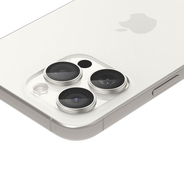 Spigen iPhone 15 Pro/iPhone 15 Pro Max Kameraskydd GLAS.tR EZ Fit Optik Pro 2-pack White Titanium