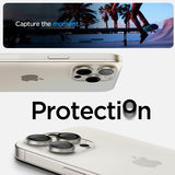 Spigen iPhone 15 Pro/iPhone 15 Pro Max Kameraskydd GLAS.tR EZ Fit Optik Pro 2-pack White Titanium