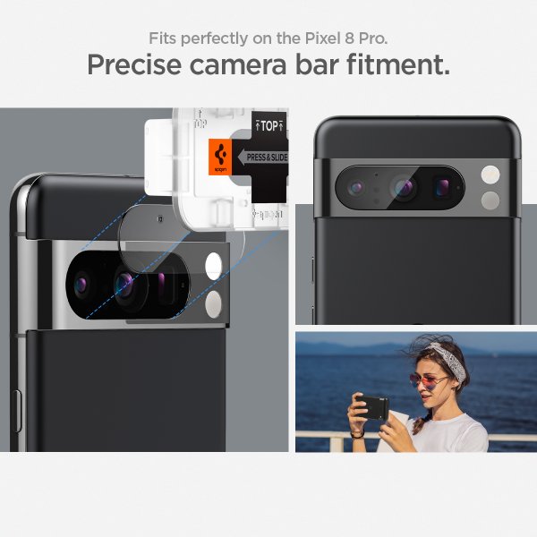 Spigen Google Pixel 8 Pro Kameraskydd Glas.tR EZ Fit Optik Crystal Clear 2-pack