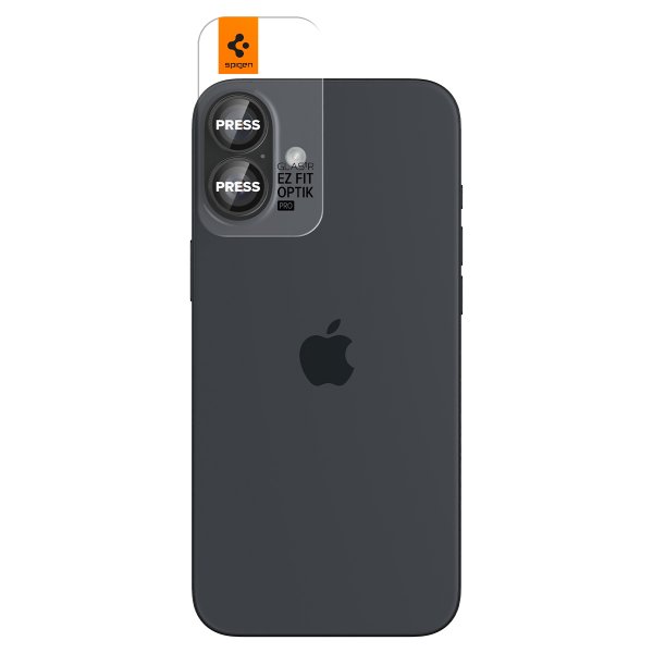 Spigen iPhone 16/iPhone 16 Plus Kameraskydd GLAS.tR EZ Fit Optik Pro 2-pack Svart