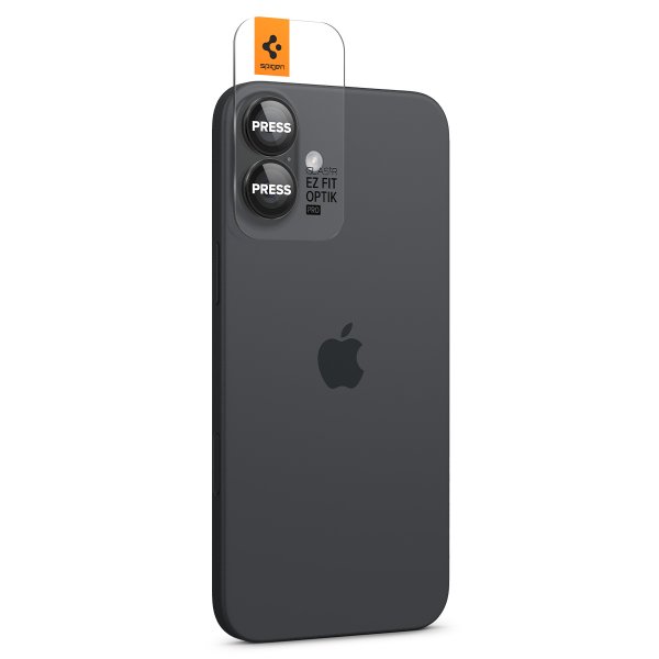 Spigen iPhone 16/iPhone 16 Plus Kameraskydd GLAS.tR EZ Fit Optik Pro 2-pack Svart
