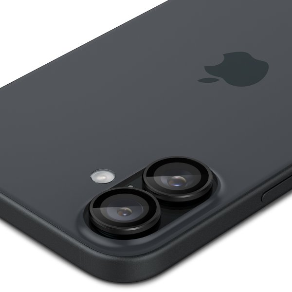 Spigen iPhone 16/iPhone 16 Plus Kameraskydd GLAS.tR EZ Fit Optik Pro 2-pack Svart