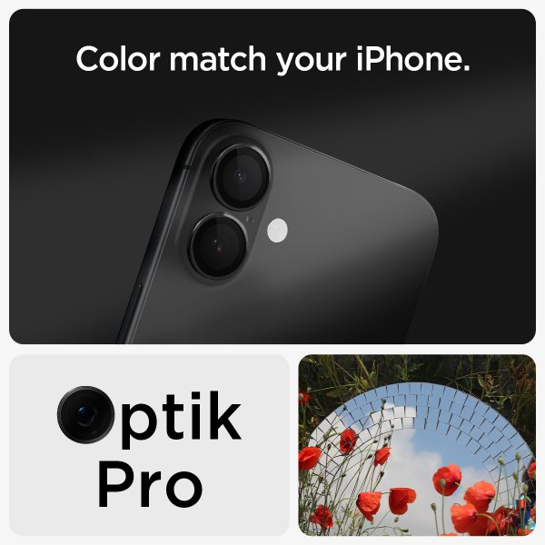 Spigen iPhone 16/iPhone 16 Plus Kameraskydd GLAS.tR EZ Fit Optik Pro 2-pack Svart