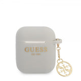 Guess AirPods 1/2 Skal Classic Logo 4G Charm Grå