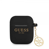 Guess AirPods 1/2 Skal Classic Logo 4G Charm Svart