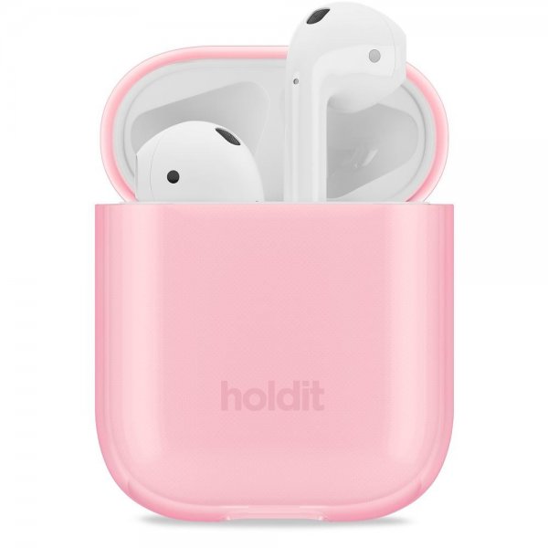 holdit AirPods 1/2 Skal Seethru Bright Pink