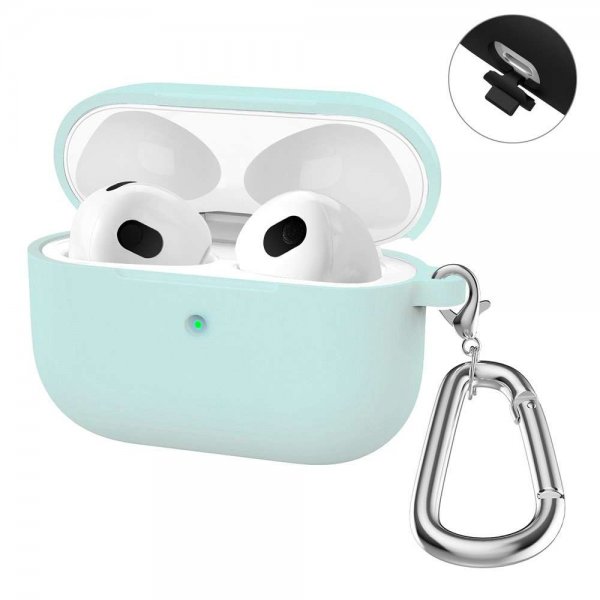 Enkay AirPods 3 Skal i Silikon med Karbinhake Ljusgrön