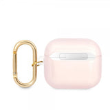 Guess AirPods 3 Skal Printed Stripe & Gold Hook Rosa