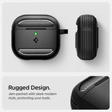 Spigen AirPods 4 Skal Rugged Armor Matte Black