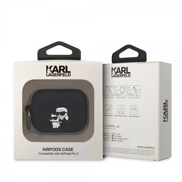 Karl Lagerfeld AirPods Pro 2 Skal 3D Logo Svart