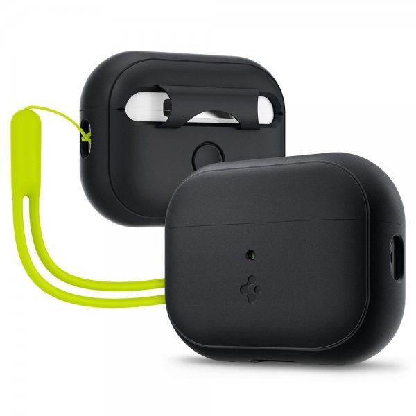 Spigen AirPods Pro 2 Skal Silicone Fit + Strap Svart