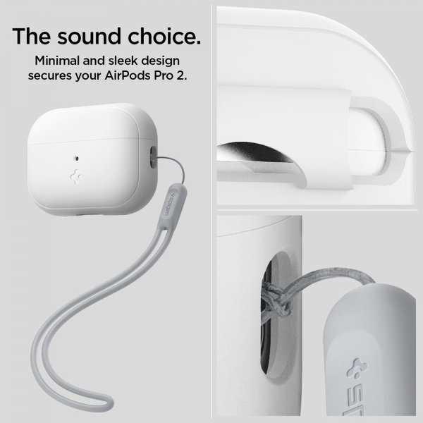 Spigen AirPods Pro 2 Skal Silicone Fit + Strap Vit