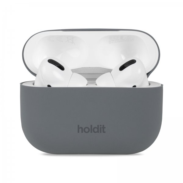 holdit AirPods Pro/AirPods Pro 2 Skal Silikon Space Gray