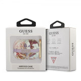 Guess AirPods Pro Skal Flower Print & Gold Hook Lila