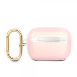 Guess AirPods Pro Skal Printed Stripe & Gold Hook Rosa