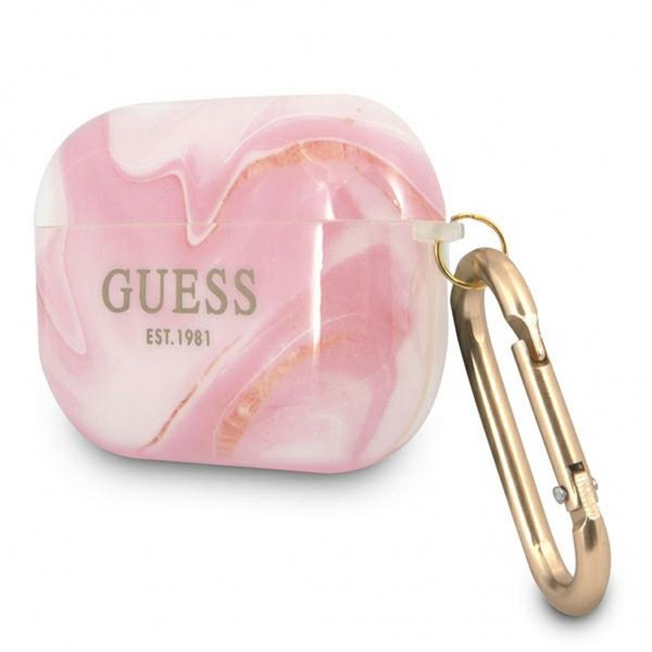 Guess AirPods Pro Skal Shiny Marble Rosa
