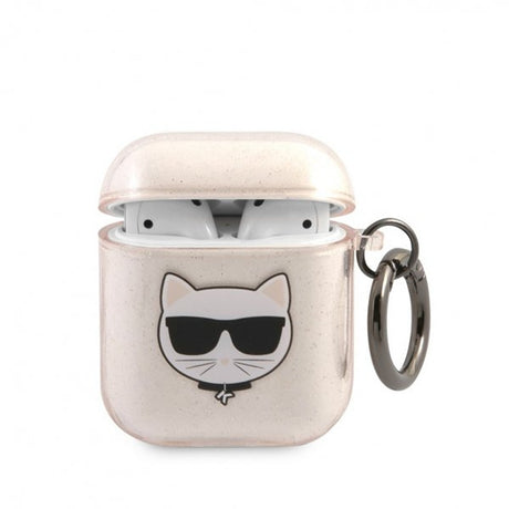 Karl Lagerfeld AirPods (1/2) Skal Choupette Glitter Guld