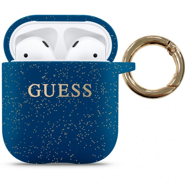 Guess AirPods (1/2) Skal Glitter Blå