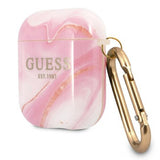 Guess AirPods (1/2) Skal Shiny Marble Rosa