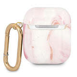 Guess AirPods (1/2) Skal Shiny Marble Rosa