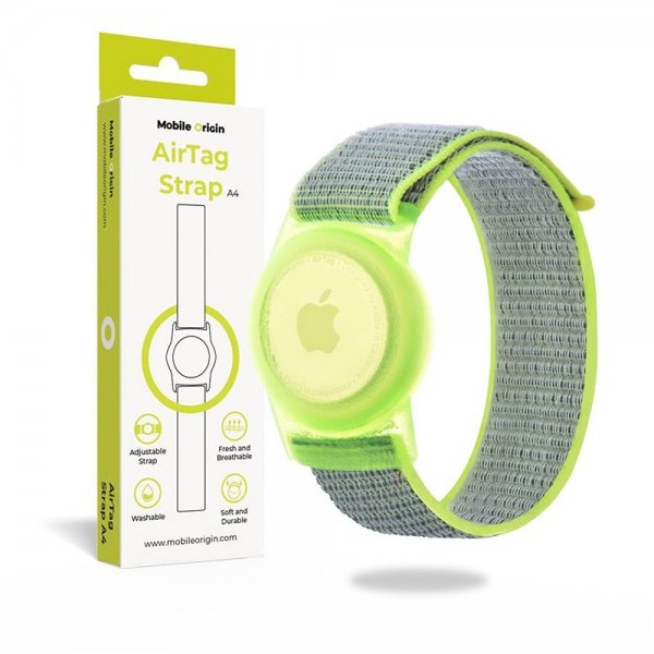 Mobile Origin AirTag Armband Nylon Grön