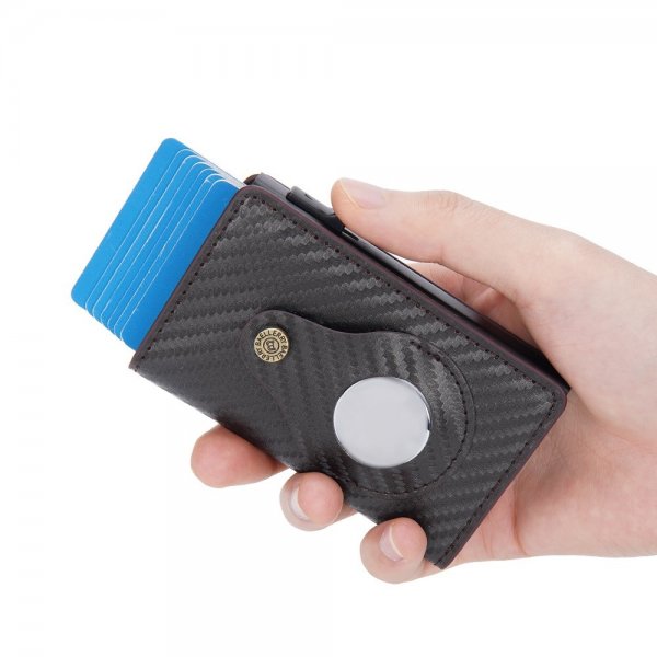 AirTag Plånbok Kolfibertextur Kaffe