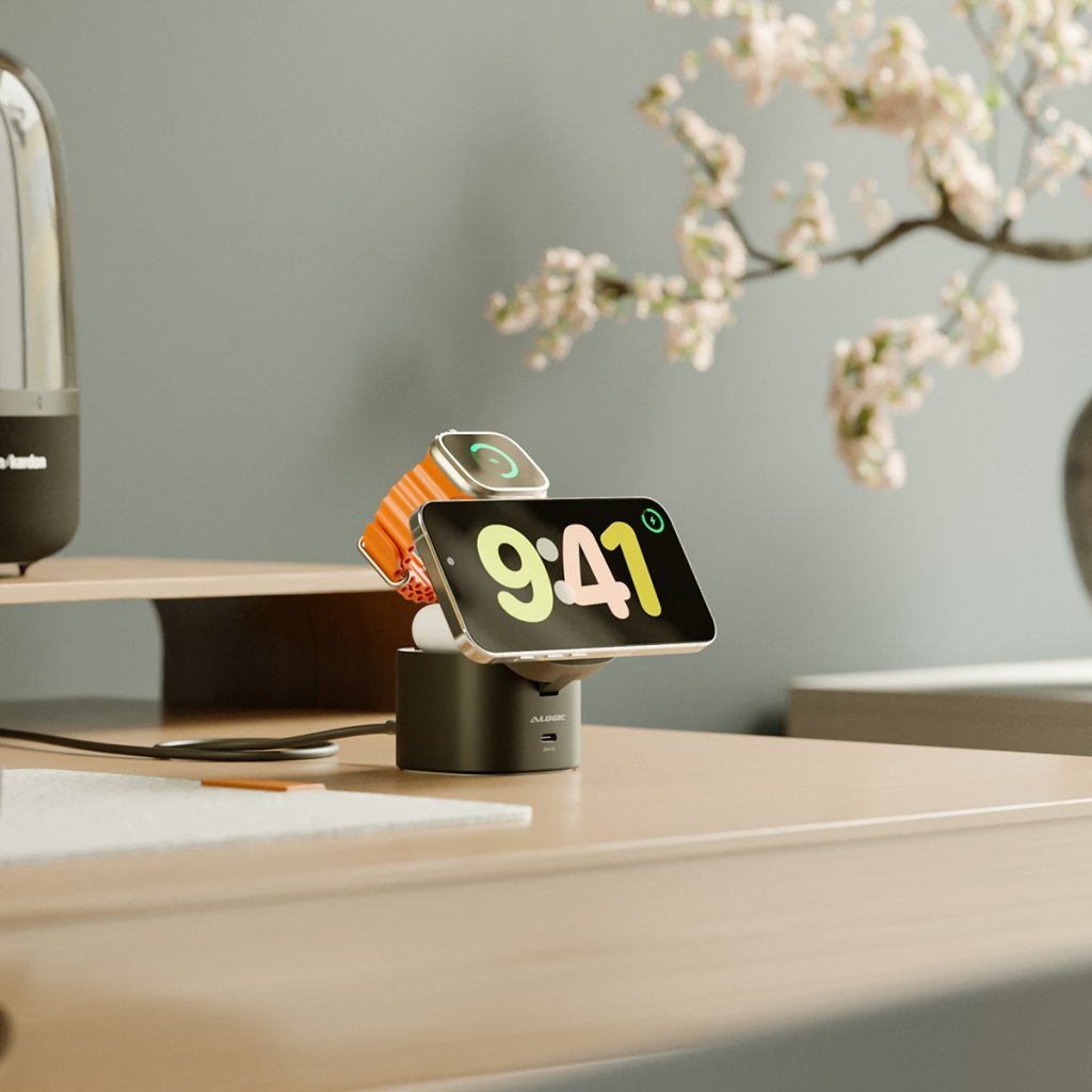 Alogic Trådlös Laddare PowerPod 4-in-1 Qi2 Svart