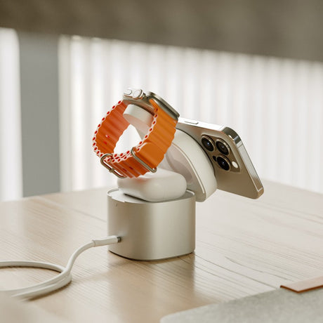 Alogic Trådlös Laddare PowerPod 4-in-1 Qi2 Vit