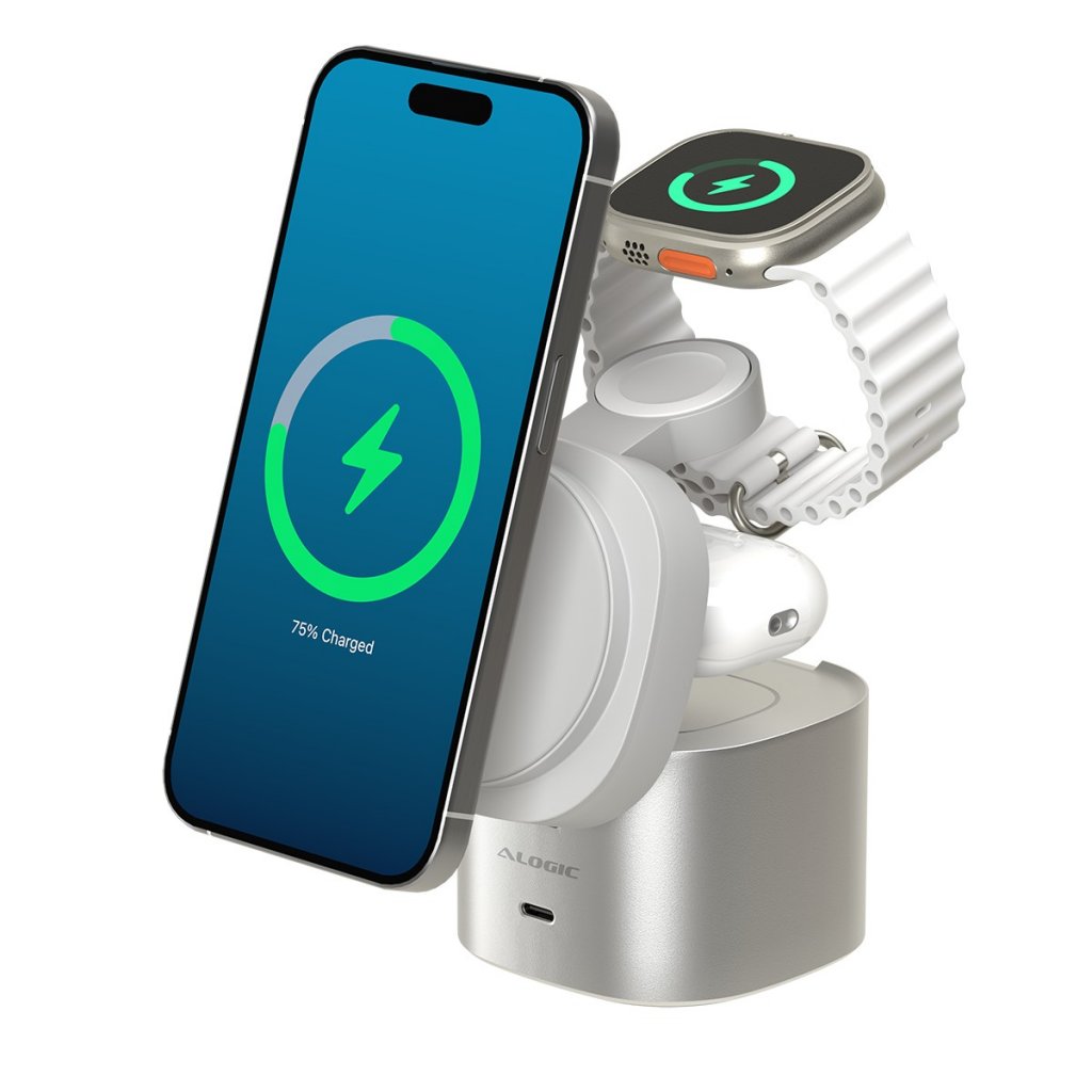 Alogic Trådlös Laddare PowerPod 4-in-1 Qi2 Vit