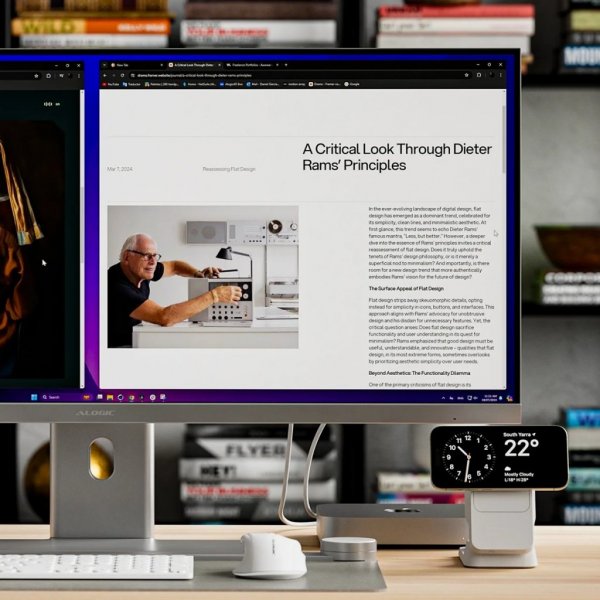 ALOGIC Trådlös Mus Apex Bluetooth USB-C Uppladdningsbar 7 knappar Vit