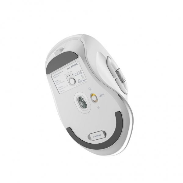 ALOGIC Trådlös Mus Apex Bluetooth USB-C Uppladdningsbar 7 knappar Vit