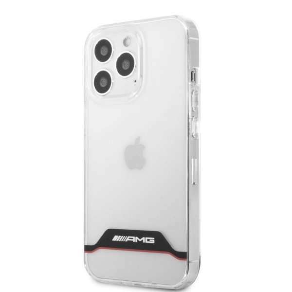 AMG iPhone 13 Pro Max Skal Electroplated Horizontal Stripes Röd Transparent