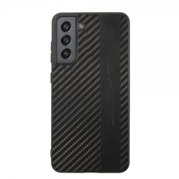 AMG Samsung Galaxy S21 FE Skal Leather Stripe Carbon Svart