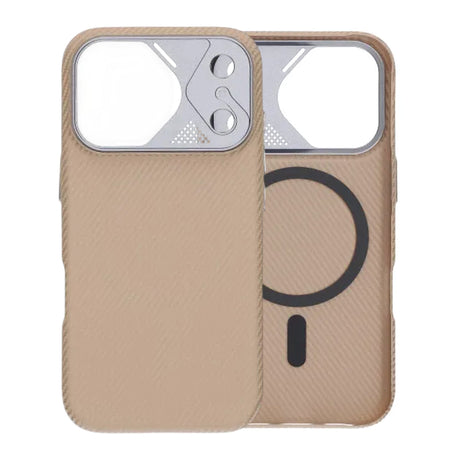iPhone 17 Pro Skal Kolfibermönster MagSafe Beige