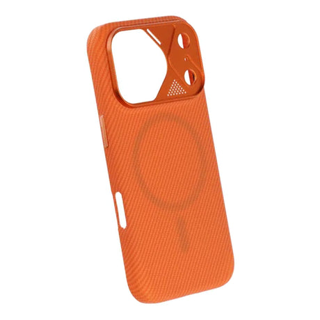 iPhone 17 Pro Max Skal Kolfibermönster MagSafe Orange