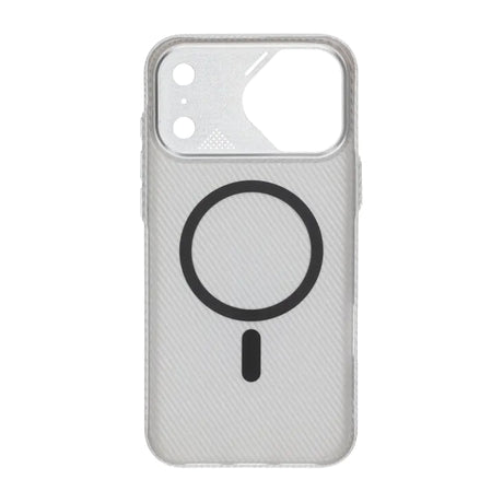 iPhone 17 Pro Max Skal Kolfibermönster MagSafe Silver