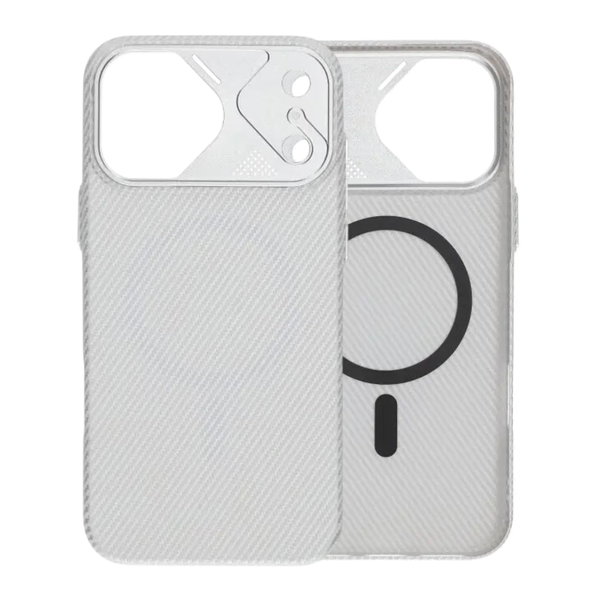 iPhone 17 Pro Max Skal Kolfibermönster MagSafe Silver