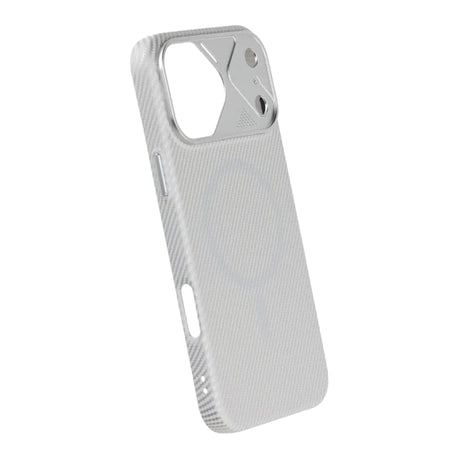 iPhone 17 Pro Max Skal Kolfibermönster MagSafe Silver