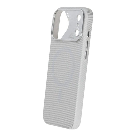 iPhone 17 Pro Max Skal Kolfibermönster MagSafe Silver