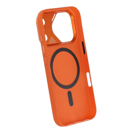 iPhone 17 Pro Skal Kolfibermönster MagSafe Orange
