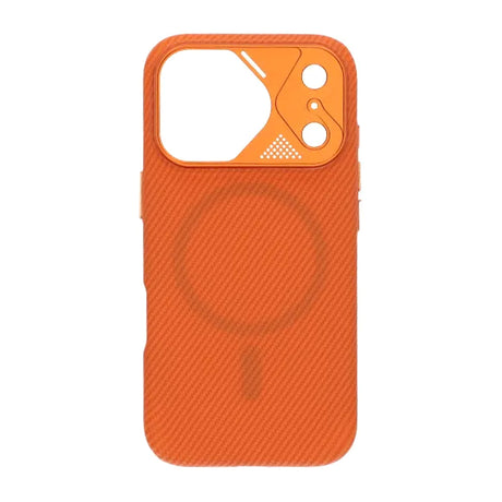 iPhone 17 Pro Skal Kolfibermönster MagSafe Orange