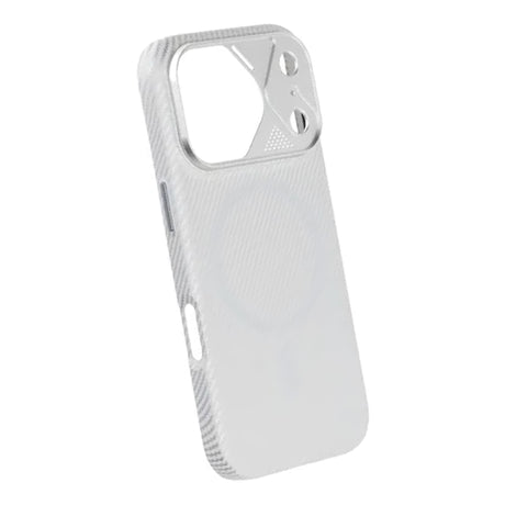 iPhone 17 Pro Skal Kolfibermönster MagSafe Silver